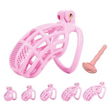 Cobra Male Chastity Cage Device Men Resin Mamba Bird Locking Belt 5 Rings CC495