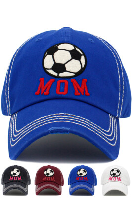 KBETHOS Women Sports Soccer Mom Washed Embroidered Vintage Cotton Baseball Cap