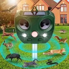 Outdoor Solar Ultrasonic Power Pest Animal Repeller Repellent Garden Cat Dog Fox