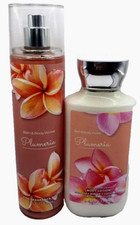 Bath Body Works PLUMERIA Body Lotion & Mist Spray 8oz 2pc Set New Gifted