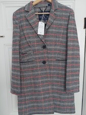 Ladies Jack Willis Grey Checked Pimlico Wool Combo Coat Size 10 New Rp £199.00