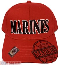 Licensed Premium Deluxe Red U.S. MARINES CORPS USMC Baseball CAP HAT Snapback OS