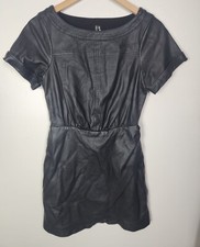 By Anthropologie Women's Sz. 4 Faux Leather Wrap Mini Dress
