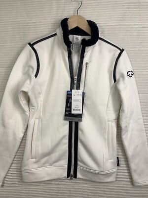 DESCENTE Womens Taylor? Power Stretch Polartec White Zip Up Jacket Size 8