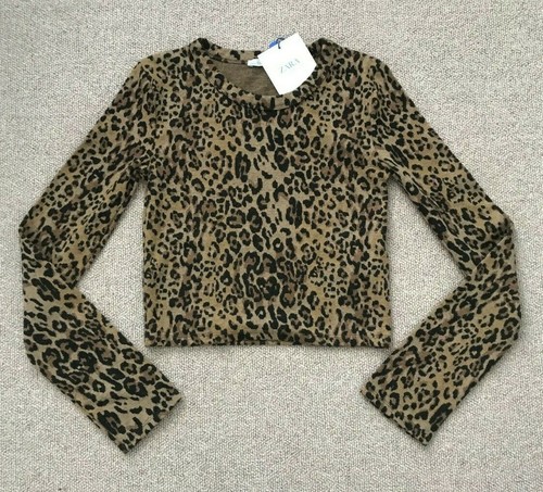 Zara Stampa Leopardata Ritagliata Maglione Taglia S 6 8 NUOVO con etichetta  Lounge Soft Touch | eBay