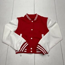 ThusFar Red Cropped Classic Button Up Jacket Women's Size Medium