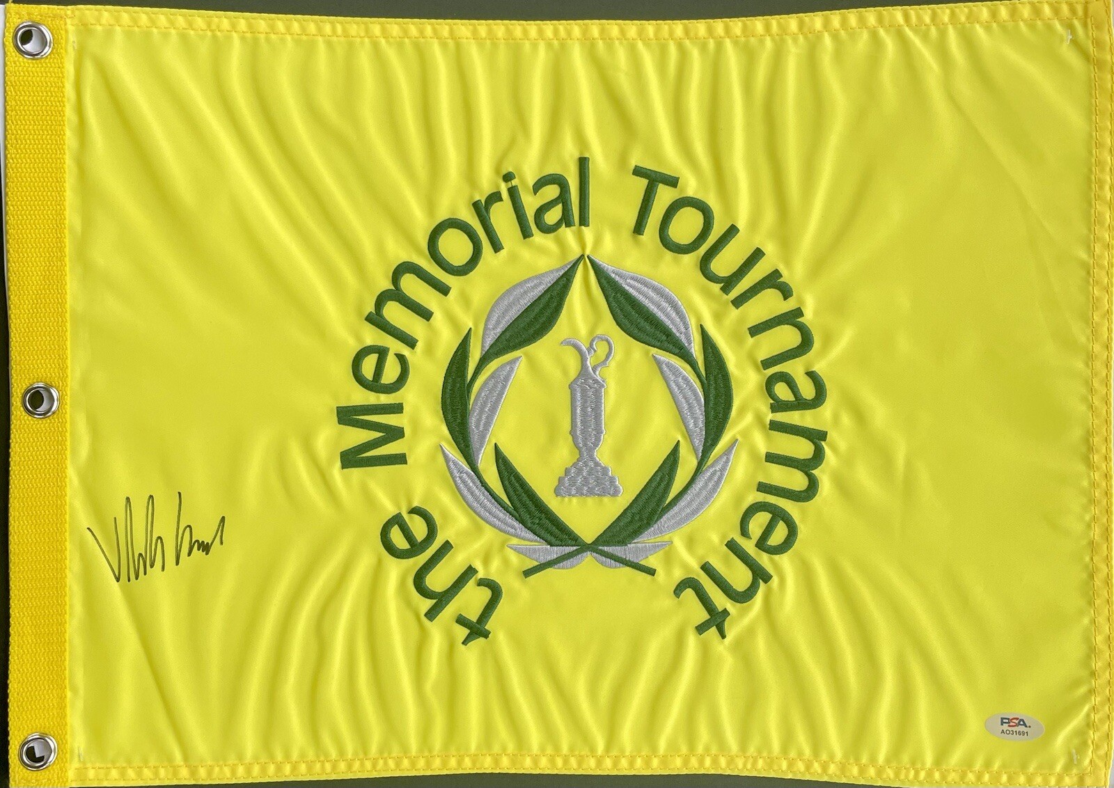 Viktor Hovland Autographed Signed Memorial Golf Flag 2023 Champ Psa/Dna Coa 