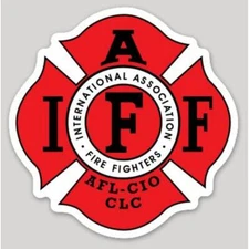 5 Inch Non-Reflective IAFF Red Firefighter Maltese Sticker Decal