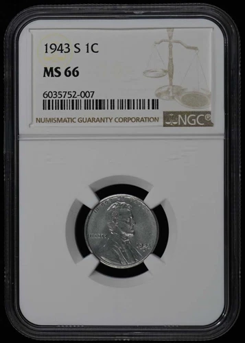1943-S Wheat Reverse Lincoln Cent 1C NGC MS66