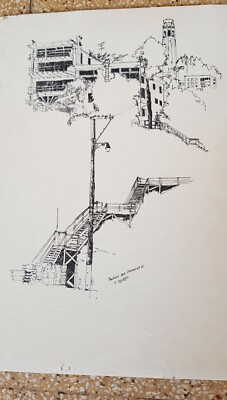 2409❣️ SANKO LINE 三光汽船　油絵 直筆 Lot of 3 TONY T CALVELLO- Signed San Francisco Ink Drawings Prints