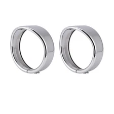 Eagle Lights Harley 4.5" LED Passing / Fog Light Visor Style Trim Rings Chrome