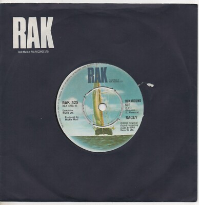 RACEY runaround sue*hold me close 1980 UK RAK 7'' ROCK POP 45