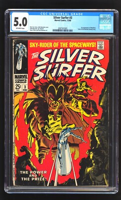 Silver Surfer 3 CGC 5.0 First Appearance Of Mephisto Marvel Stan Lee 1968 silver