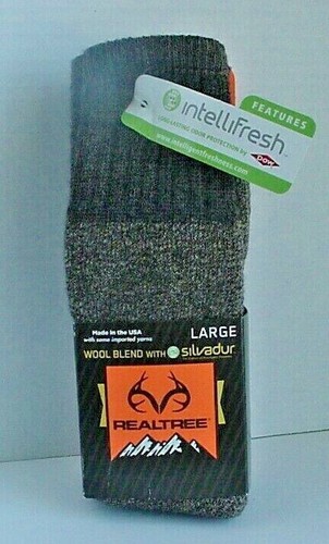 Men's Wool Blend Socks Large 9-12 Shoe Realtree® Odor Protection Various Colors - Picture 10 of 11
