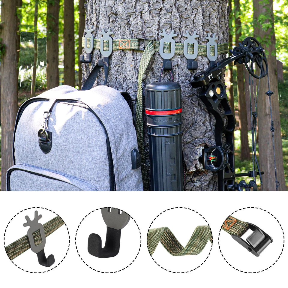 Highwild Treestand Strap Gear Hangers for Hunting Gears Bow Holder-5 Hooks Set - Image 3 of 4