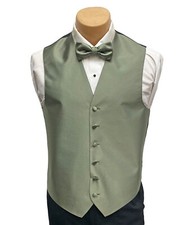 Men's Celadon Green Tuxedo Vest with Bow or Long Tie Big  Tall Sizes Free Ship