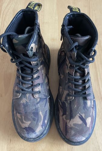 Doc Dr Martens RARE Vintage Camo Made in England 1460 Boots Size US 3 UK2 - Picture 2 of 6