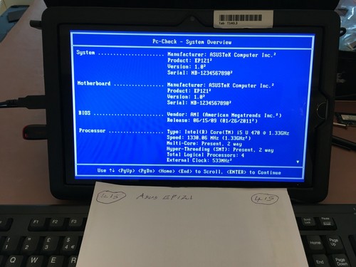 HYDIS 12.1" Touch Screen HV121WX6-111 ASUS EP121 40 Pin TESTED WORKING (S42-415z - Afbeelding 1 van 12