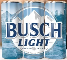 Cup Mug Busch Light style Tumbler 20 oz w/ Straw for You or Gift to a Love One