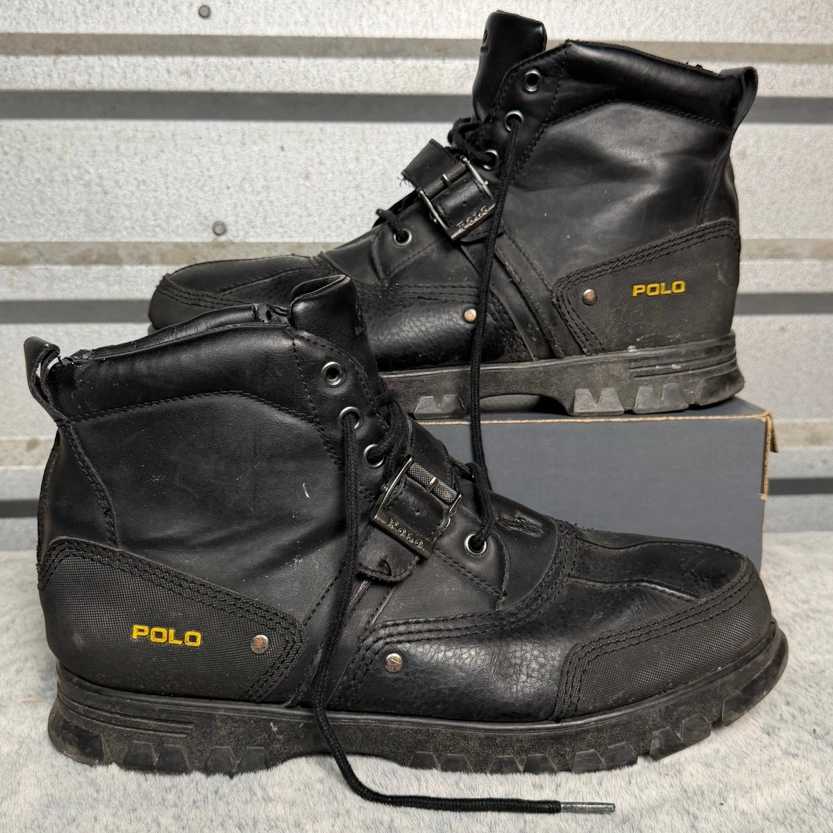 Polo Ralph Lauren Black Buckle Boots for Men for Sale | Shop New 