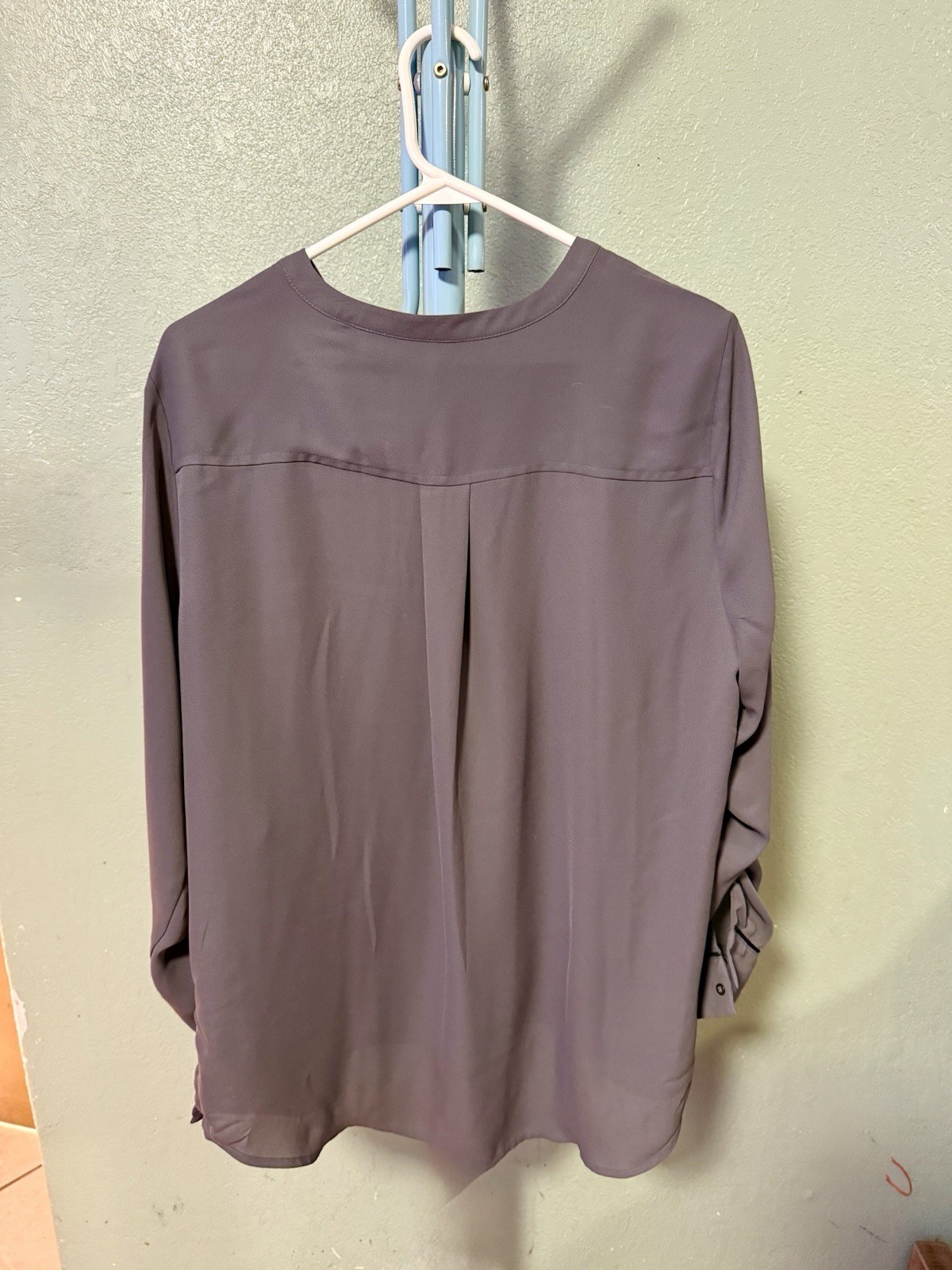 APT.9 Gray Solid Long Sleeve Round Neck Zipper Bl… - image 3