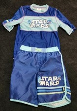 Star Wars Matching Rash Guard Swimming Shirt 9/10  Matching Shorts 7/8 Boys
