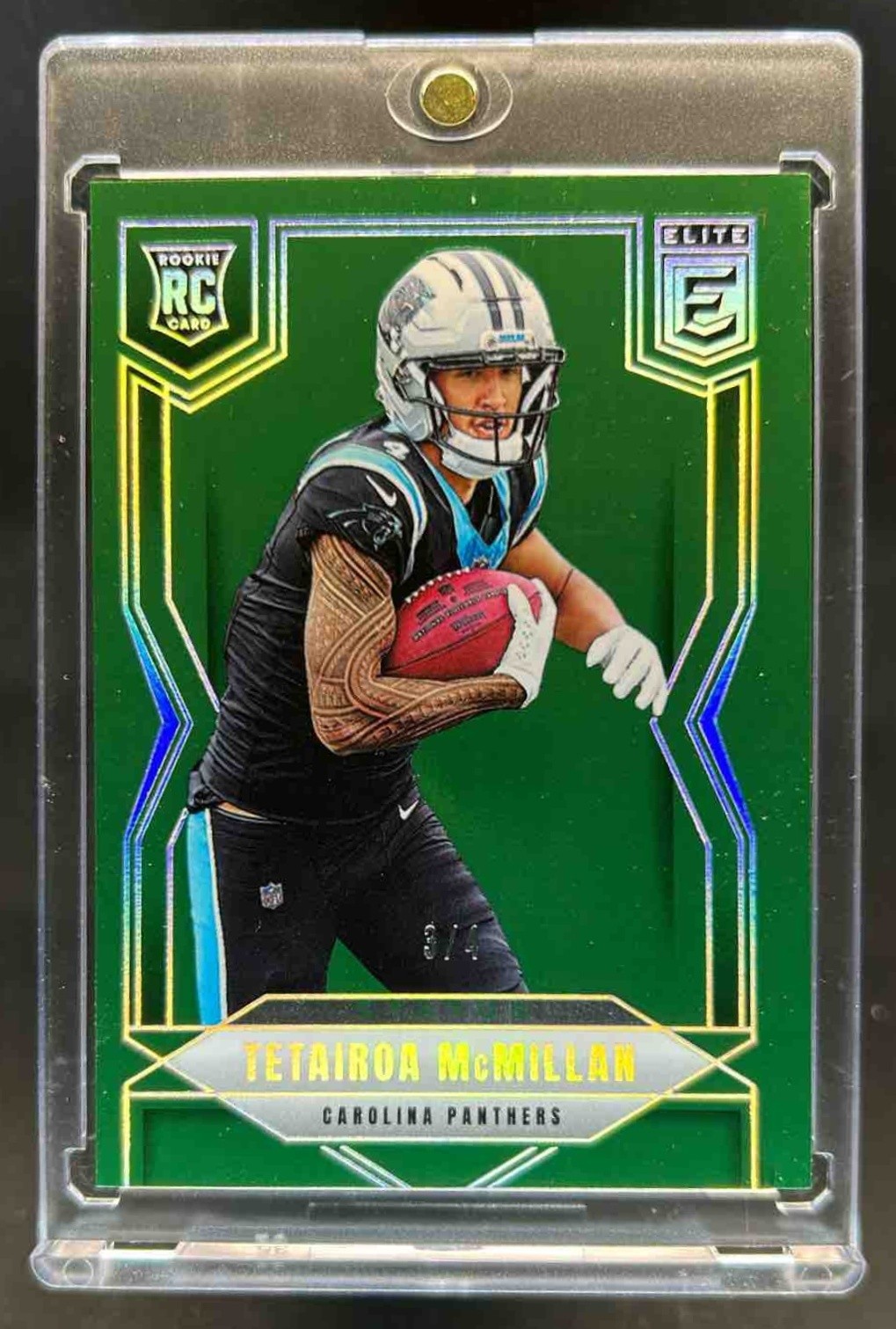 2025 Donruss Elite Tetairoa McMillan Status Green Rookie RC #3/4 #128 Panthers