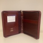 Vintage Real Burgandy Leather Full Zip Day Planner Cathian Made in England 