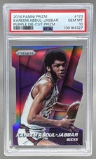 130164327 Kareem Abdul-Jabbar 2014 Panini Prizm #173 Purple Die Cut /139 PSA 10