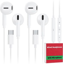 2 Pack USB C Wired Earbuds for Iphone 17/16/15 Pro Max plus Air Ipad  USB-C Hea