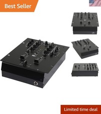 Professional 2-Channel DJ Mixer with Replaceable Crossfader Microphone Input