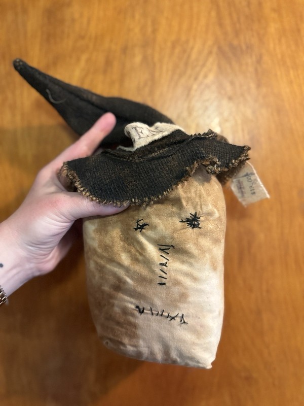Primitive Handmade Scarecrow Head Creepy Cute Doll Folk Art Handmade Naive New