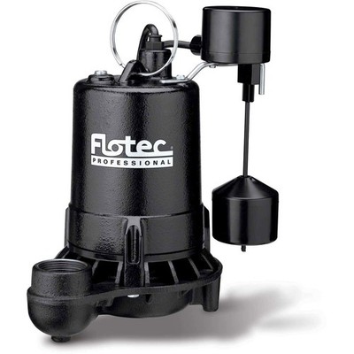 Flotec E75STVT-01 Professional Series Cast Iron Sewage Pump 3/4 HP Tethered