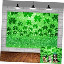 Happy St. Patrick's Day Photography Backdrop Lucky Irish Green Shamrock Bokeh