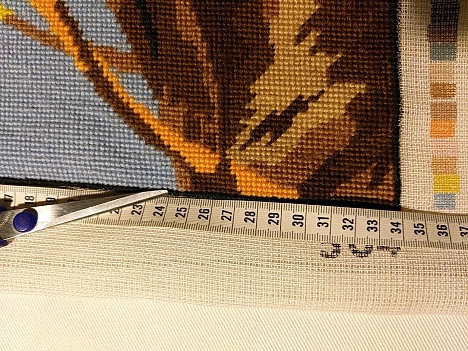 PFERDEKOPF, PFERD, Stickbild, Gobelin, 44x 34 cm, TOP! - Bild 4 von 4