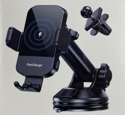 CHGEEK Wireless Car Charger 15W Fast Charging Auto Clamp Car Charger Phone mount