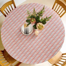 Round Fitted Tablecloth Waterproof Elastic Table Cover 30-36 for Kitchen,Party