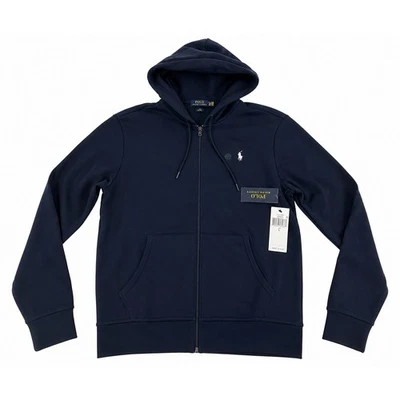 NWT Polo Ralph Lauren Double Knit Full Zip Hoodie Aviator Navy Men's L $138 MSRP - Image 1 of 4