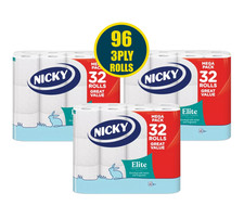 Nicky Elite Toilet Tissue 3 Ply 96 Rolls Lotion & Fragrance Ultra Soft & Strong