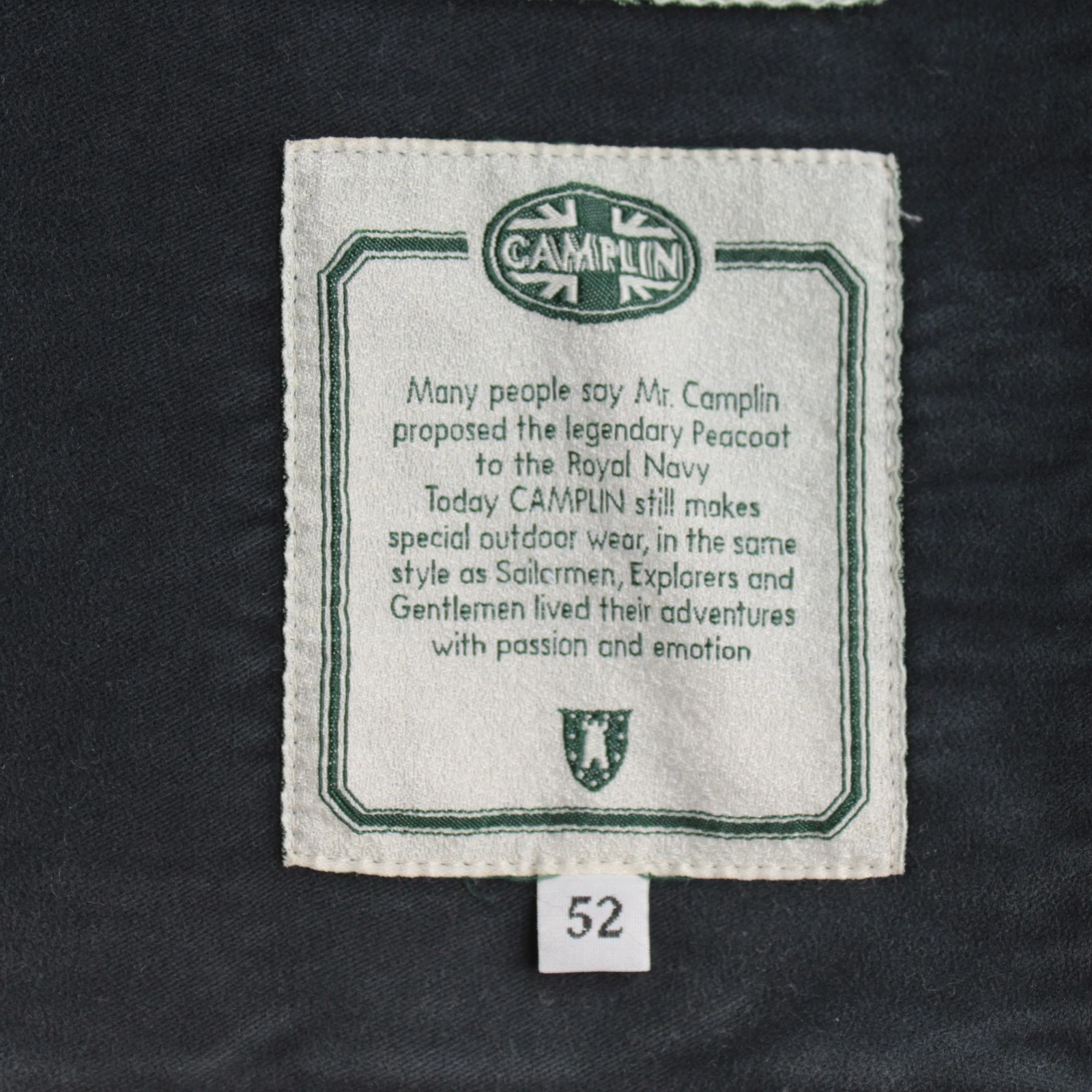 Camplin NWT 100% Cotton Pea Coat w/ Removable Lining Size 52 (L US) In Blue - product detail image 9