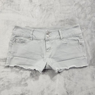 Refuge Shorts Womens 4 Gray Cutoff Denim Jean Stretch Frayed Hem Casual Summer