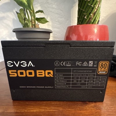 EVGA 500 BQ 500W 80 Plus Bronze ATX Power Supply w/ POWER CORD, No Modular Cord 