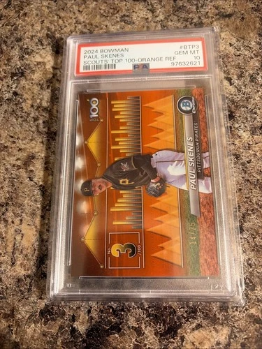 2024 Bowman Scouts Top 100 Paul Skenes #BTP-3 Orange Refractor /25 (RC) PSA 10