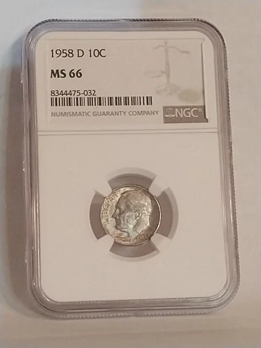 1958 D Roosevelt Dime NGC MS66 MINT STATE 66 MS66. !!