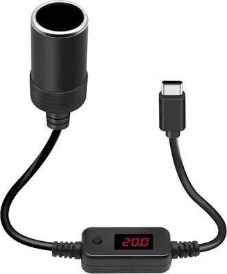 USB C auf Zigarettenanzünder, 60W USB C Stecker auf 12 V Auto Zigarettenanzün...