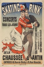 Skating Rink Vintage Poster - Retro 1890s Art Print 24x36 - 200gsm