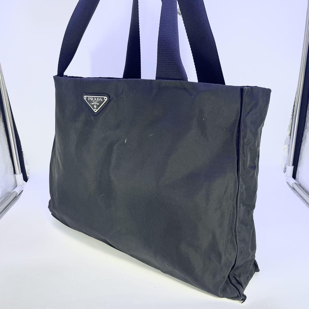 Prada Black Nylon Shoulder Tote Bag Imported From Japan
