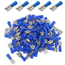 Female Quick Disconnect Spade Terminals Vinyl Insulated 16-14ga 1/4 In 100 PCS