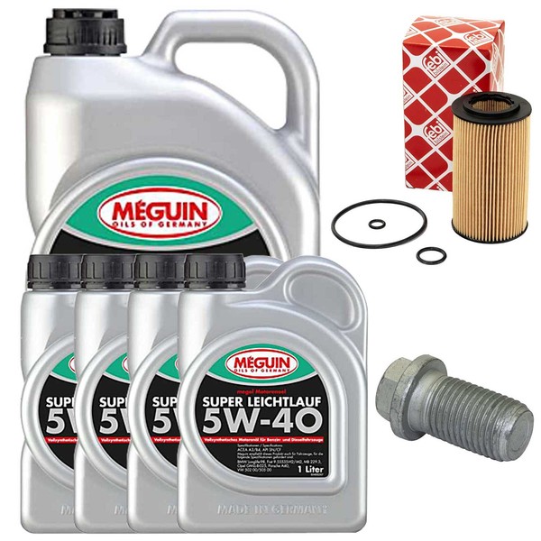 MotoröL Filter Set 5W-40 Vollsynth Meguin 9 Liter + Schraube FüR Mercedes Vito-image