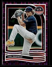 2024 Panini Stars & Stripes USA Baseball #118 Zion Theophilus Purple #/99 card
